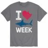 Licensed Character Men's I Heart Shark Week Tee Grey 2 -Licensed Character Shop unnamed file 43279