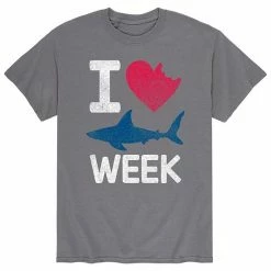 Licensed Character Men's I Heart Shark Week Tee Grey 2 -Licensed Character Shop unnamed file 43281