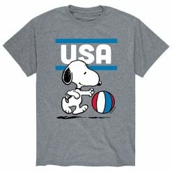 Licensed Character Men's Peanuts USA Basketball Tee Grey 2