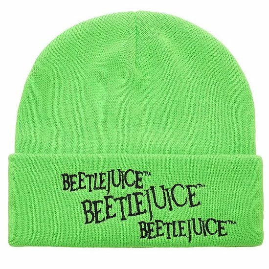 Licensed Character Beetlejuice Neon Green Knit Beanie 3 Licensed Character Beetlejuice Neon Green Knit Beanie