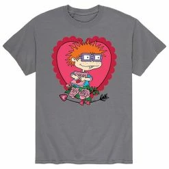 Licensed Character Men's Rugrats Valentines Chuckie Love Tee Grey 2