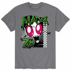 Licensed Character Men's Invader Zim Checked Out Tee Grey 2