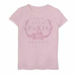 Licensed Character Girls 7-16 Paris Couture Bonjour Text Graphic Tee