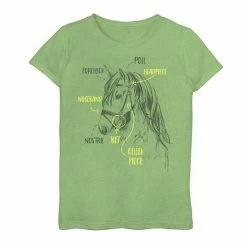 Licensed Character Girls 7-16 Horse And Tack Facts Text Graphic Tee