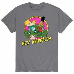 Licensed Character Men's Hey Arnold! Circle Couch Tee Grey 2