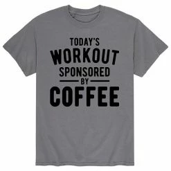 Licensed Character Men's Todays Workout Sponsored By Coffee Tee Grey 2 -Licensed Character Shop unnamed file 43383