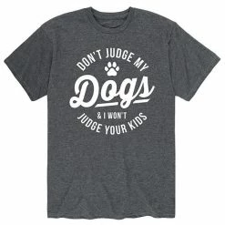 Licensed Character Men's Dont Judge My Dogs Tee Blue