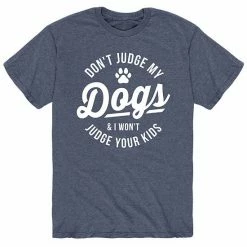 Licensed Character Men's Dont Judge My Dogs Tee Blue -Licensed Character Shop unnamed file 43399