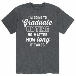 Licensed Character Men's Graduate On Time Tee Grey -Licensed Character Shop unnamed file 43414