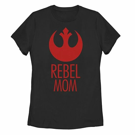 Licensed Character Juniors' Star Wars Rebel Mom Rebel Logo Tee 3 Licensed Character Juniors' Star Wars Rebel Mom Rebel Logo Tee