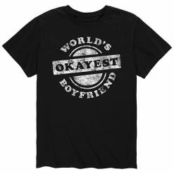 Licensed Character Men's World Okayest Boyfriend Tee Blue