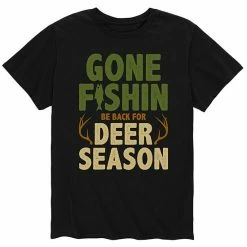 Licensed Character Men's "Gone Fishin Be Back For Deer Season" Tee Blue