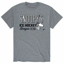 Licensed Character Men's Peanuts Ice Hockey League Tee Blue