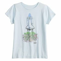 Licensed Character Girls 7-16 NASA Flowers Graphic Tee