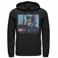 Licensed Character Mens Tom And Jerry Love To Hate You Portrait Hoodie