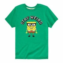 Licensed Character Boys 8-20 Spongebob SquarePants Stay Weird Graphic Tee Green -Licensed Character Shop unnamed file 44025