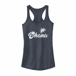 Licensed Character Juniors' Disney Lilo & Stitch Ohana Palm Tree Logo Tank Indigo -Licensed Character Shop unnamed file 44051
