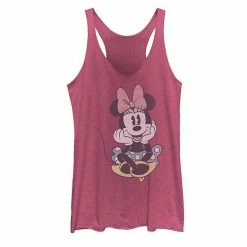 Licensed Character Juniors' Disney Mickey Sitting Minnie Tank Pink Heather -Licensed Character Shop unnamed file 44054