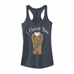 Licensed Character Juniors' Star Wars Valentine's I Chews You Chewbacca Tank Top Indigo -Licensed Character Shop unnamed file 44066