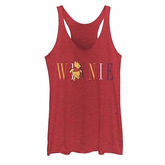 Licensed Character Juniors' Disney Winnie The Pooh Bear Title 1926 Tank Red Heather 3 Licensed Character Juniors' Disney Winnie The Pooh Bear Title 1926 Tank Red Heather