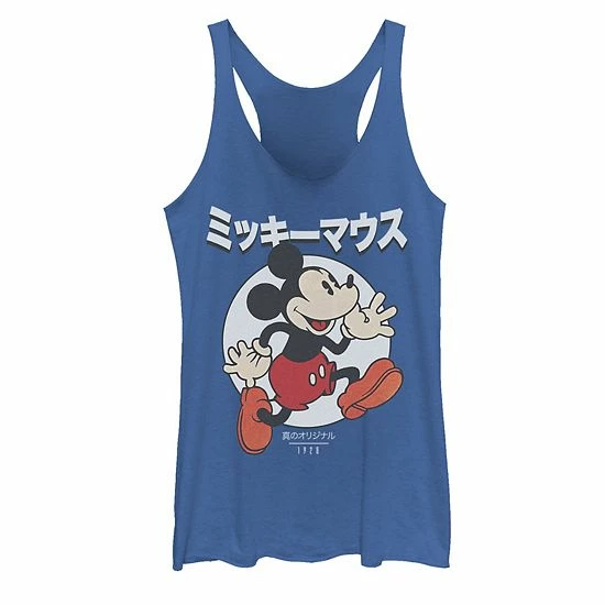 Licensed Character Juniors' Disney Mickey Mouse Kanji Vintage Logo 1928 Tank Indigo 5 Licensed Character Juniors' Disney Mickey Mouse Kanji Vintage Logo 1928 Tank Indigo - Image 3