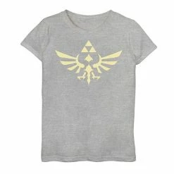 Licensed Character Girls 7-16 Nintendo Legend Of Zelda Blue Royal Crest Graphic Tee Athletic Heather -Licensed Character Shop unnamed file 44091