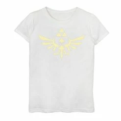 Licensed Character Girls 7-16 Nintendo Legend Of Zelda Blue Royal Crest Graphic Tee Athletic Heather -Licensed Character Shop unnamed file 44092