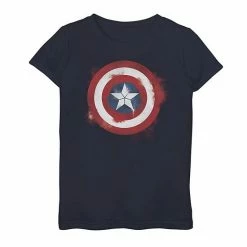 Licensed Character Girls 7-16 Marvel Avengers Endgame Captain America Spray Paint Logo Tee Athletic Heather