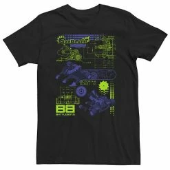 Licensed Character Big & Tall BattleBots Saw Blaze Schematics Neon Poster Tee