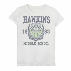 Licensed Character Girls 7-16 Netflix Stranger Things Hawkins Middle School 1983 Tiger Graphic Tee