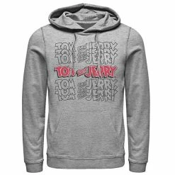 Licensed Character Mens Tom And Jerry Logo Stack Hoodie