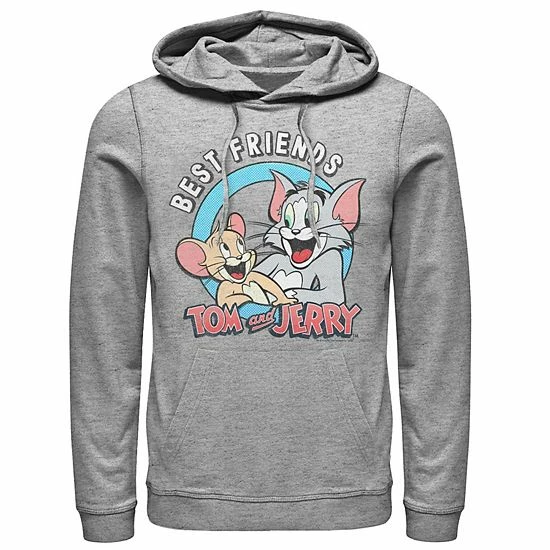 Licensed Character Mens Tom And Jerry Best Friends Portrait Hoodie 3 Licensed Character Mens Tom And Jerry Best Friends Portrait Hoodie