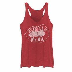 Licensed Character Disney's Cruella Juniors' Red Lips Logo Tank Pink Heather