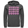 Licensed Character Men's E.T. Valentine's Day Pink Heart Grid E.T. Peaking Hoodie -Licensed Character Shop unnamed file 44305