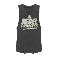 Licensed Character Juniors' Star Wars Rebel Princess Rebel Logo Muscle Tee Charcoal -Licensed Character Shop unnamed file 44311