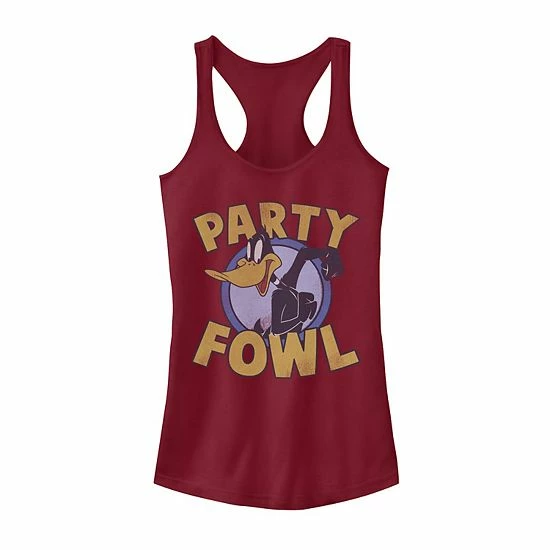 Licensed Character Juniors' Looney Tunes Daffy Duck Party Fowl Retro Graphic Tank 3 Licensed Character Juniors' Looney Tunes Daffy Duck Party Fowl Retro Graphic Tank