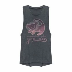 Licensed Character Juniors' Disney's Lion King Simba Remember Painting Muscle Tank Denim Heather -Licensed Character Shop unnamed file 44376