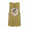Licensed Character Juniors' Disney's Aladdin Jasmine Stained Glass Lotus Muscle Tank Denim Heather