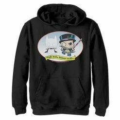 Licensed Character Boys 8-20 DC Comics The Penguin Jingle Bells Batman Smells Christmas Graphic Fleece Hoodie Black