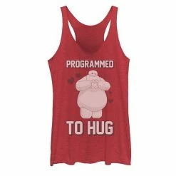 Licensed Character Disney's Big Hero 6 Juniors' Baymax Heart Programmed To Hug Graphic Tank Raspberry