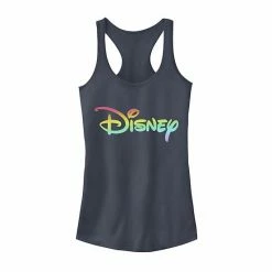 Licensed Character Juniors' Disney Rainbow Chest Logo Tank Purple Heather