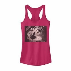 Licensed Character Juniors' Disney Alice In Wonderland Alice And Cheshire Cat Tank Pink Heather -Licensed Character Shop unnamed file 44474