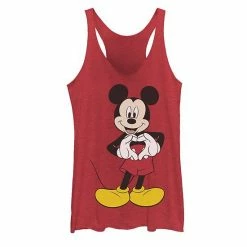 Licensed Character Juniors' Disney Mickey Mouse Heart Hands Pose Tank Red Heather -Licensed Character Shop unnamed file 44484