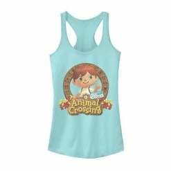 Licensed Character Juniors' Animal Crossing New Horizons Villager Portrait Tank Top Tahiti Blue