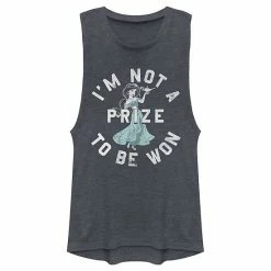 Licensed Character Juniors' Disney Aladdin Jasmine Not A Prize To Be Won Portrait Muscle Tank Top Denim Heather -Licensed Character Shop unnamed file 44555