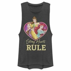 Licensed Character Juniors' Disney Princess Trio Strong Hearts Rule Muscle Tank Top Denim Heather 7 Licensed Character Juniors' Disney Princess Trio Strong Hearts Rule Muscle Tank Top Denim Heather -Licensed Character Shop unnamed file 44559