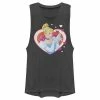 Licensed Character Juniors' Disney Cinderella Valentine's Sparkle Hearts Muscle Tank Top Charcoal -Licensed Character Shop unnamed file 44560