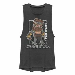 Licensed Character Juniors' Star Wars: The Rise Of Skywalker Babu Frik Portrait Muscle Graphic Tank Charcoal -Licensed Character Shop unnamed file 44568