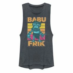 Licensed Character Juniors' Star Wars: The Rise Of Skywalker Babu Frik Pop Art Muscle Tank Charcoal -Licensed Character Shop unnamed file 44570