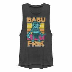 Licensed Character Juniors' Star Wars: The Rise Of Skywalker Babu Frik Pop Art Muscle Tank Charcoal -Licensed Character Shop unnamed file 44571
